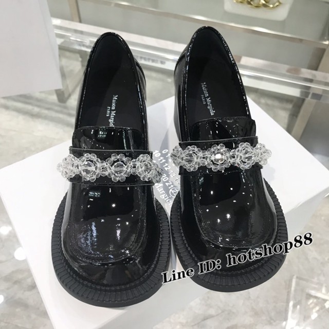 Maison Margiela MM6大頭瑪麗珍鞋 施華洛世奇水鑽 復古粗跟鞋學院風大頭娃娃單鞋 dx2008